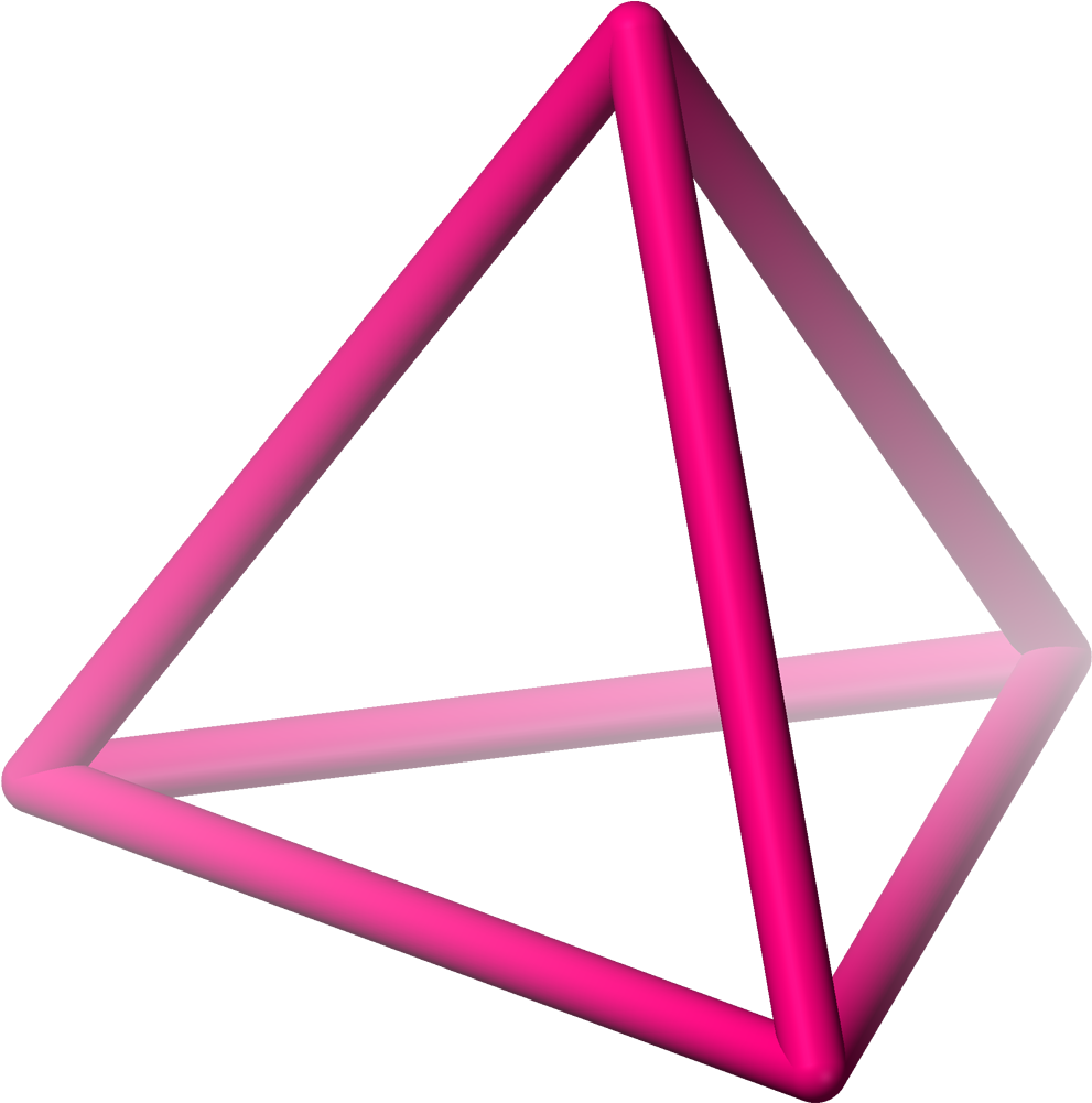 Pink Tetrahedron Frame3 D Render