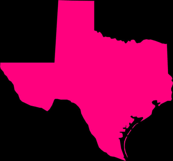 Pink Texas Map Silhouette PNG with transparent background