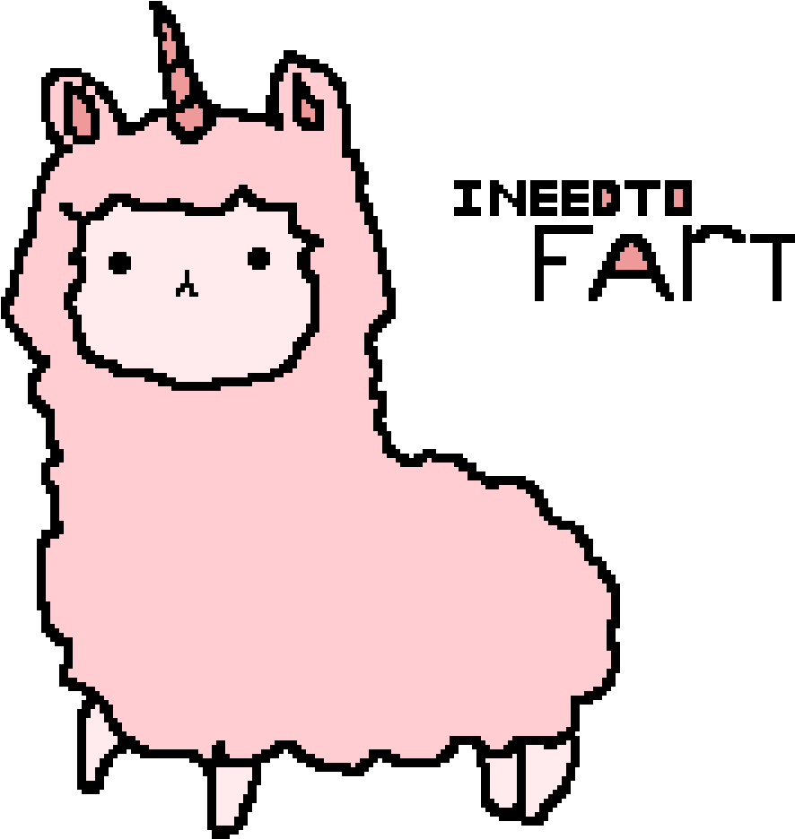 Pink Unicorn Alpaca Need To Fart PNG image with a transparent background, free high-resolution download