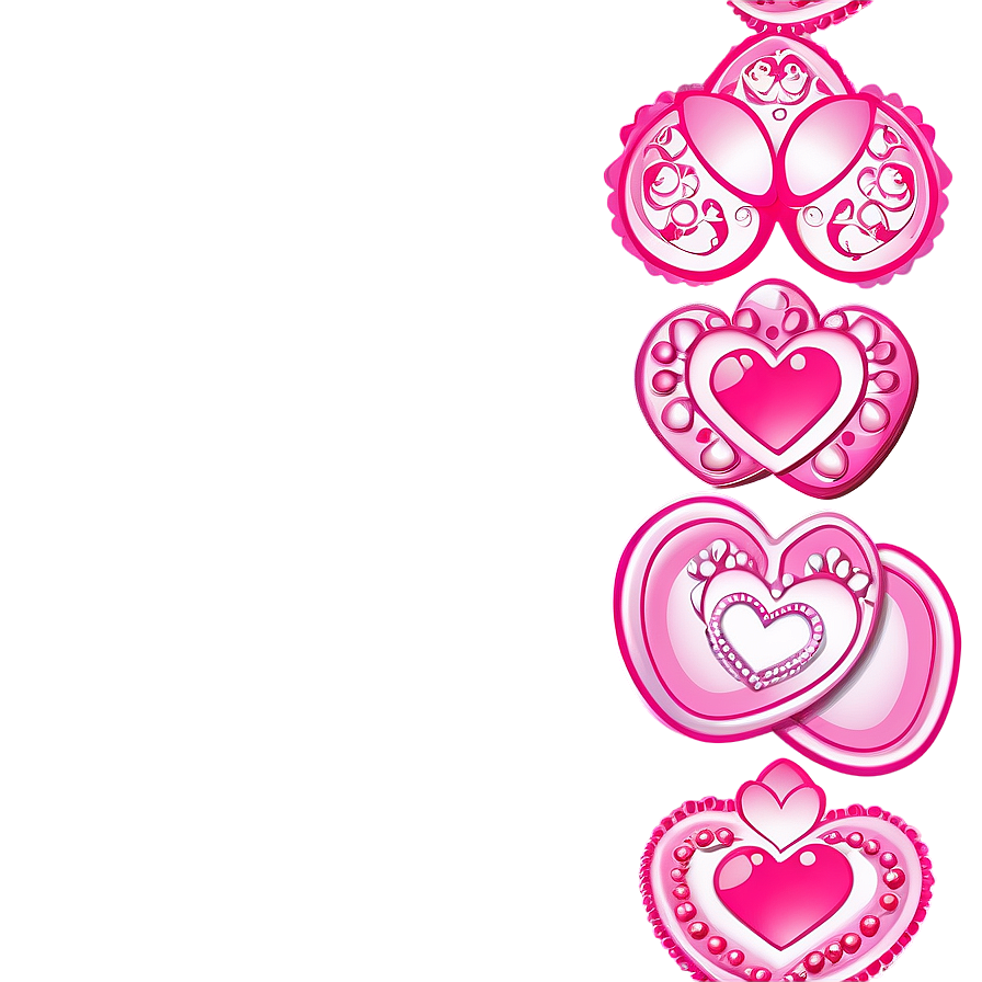 Pink Valentines Border Design Png Isq