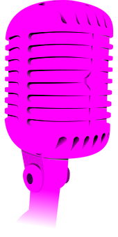 Pink Vintage Microphone Icon PNG with transparent background