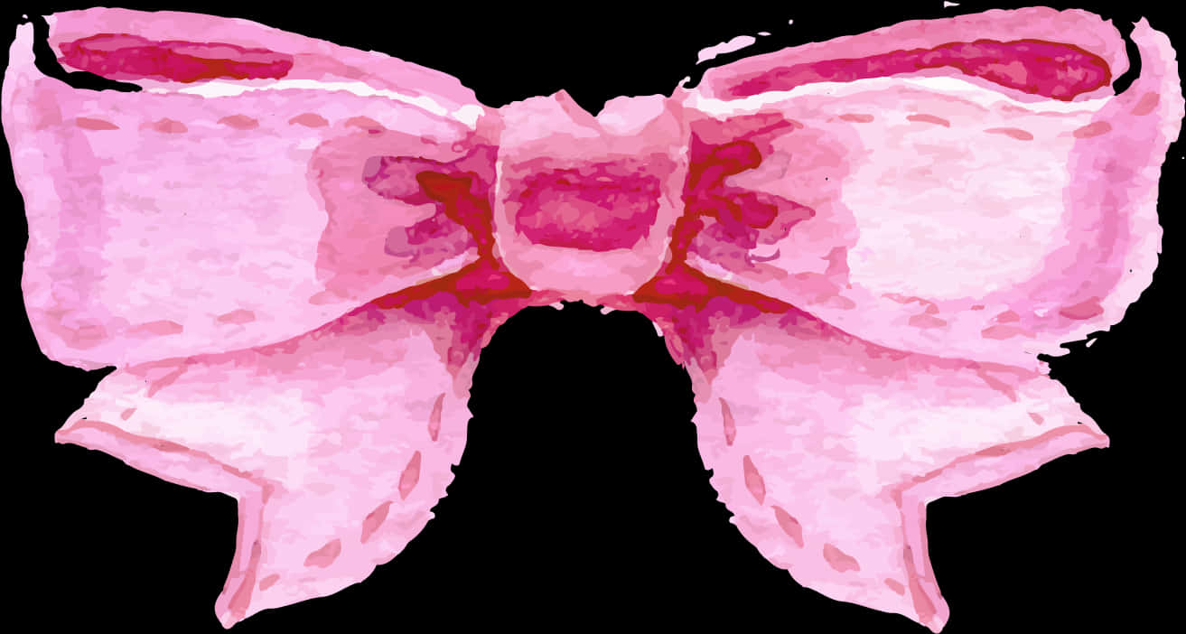 Pink Watercolor Bow Illustration PNG with transparent background