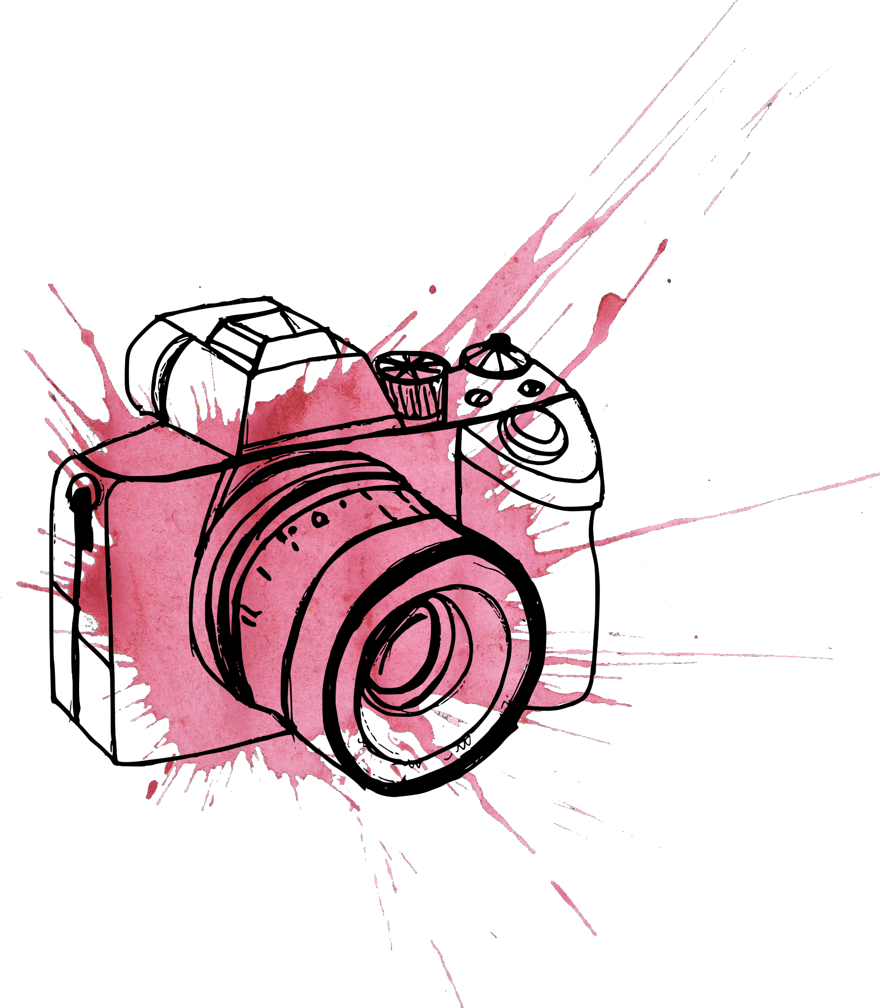 Pink Watercolor Camera Illustration