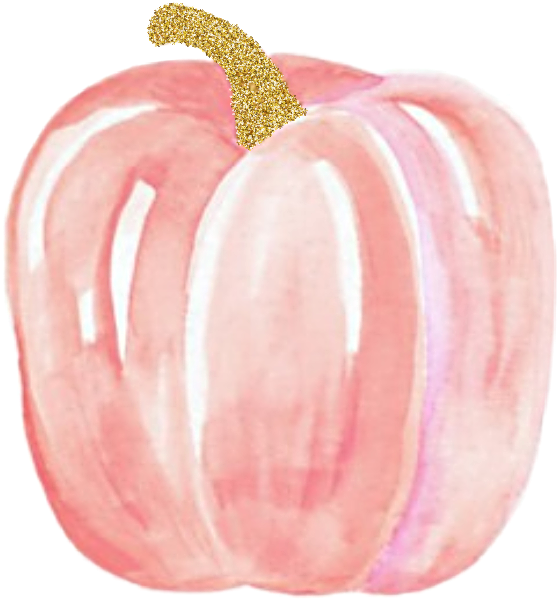 #watercolor #pumpkin #pink #gold #glitter #halloween - Pink And Gold Pumpkins, HD Png Download PNG with transparent background