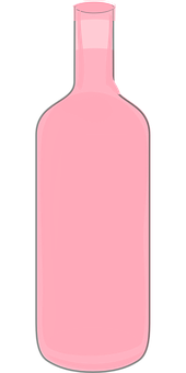 Pink Wine Bottle Vector Illustration PNG with transparent background
