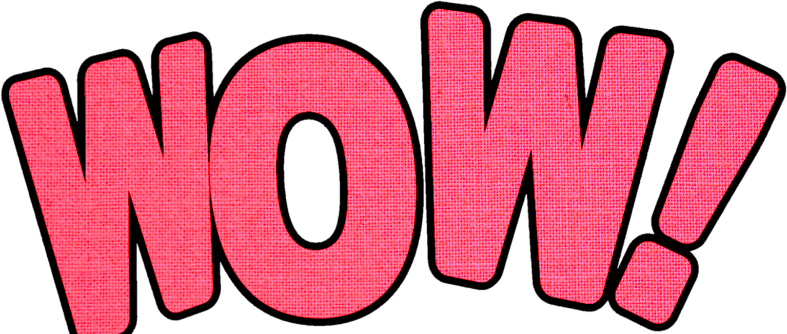 Pink Wow Text Graphic PNG with transparent background