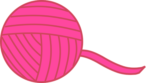 Pink Yarn Ball Graphic PNG with transparent background
