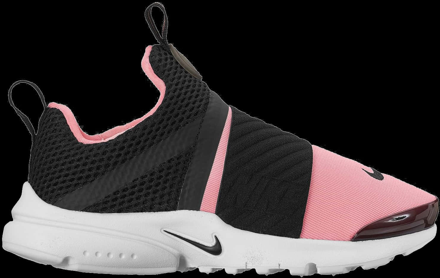 Pinkand Black Sporty Sneaker PNG image with a transparent background, free high-resolution download