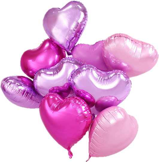 Pinkand Purple Heart Balloons