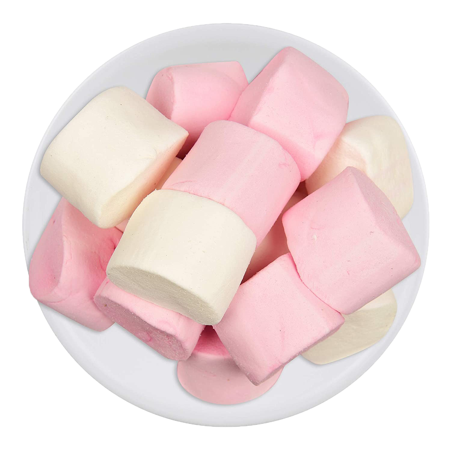 Pinkand White Marshmallowson Plate PNG with transparent background