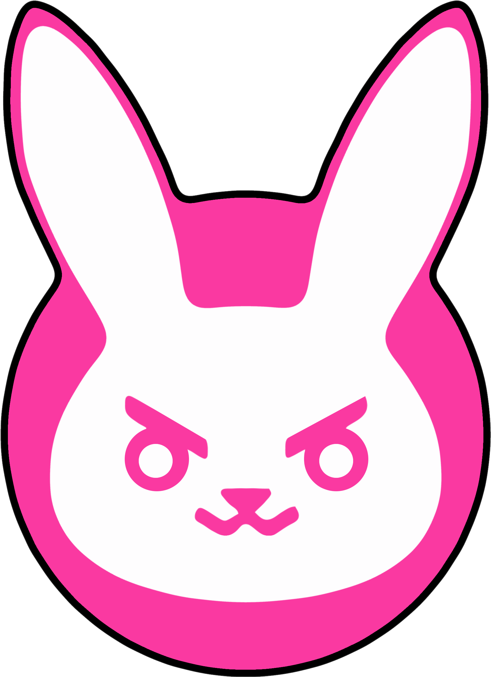 Pinkand White Stylized Bunny Graphic