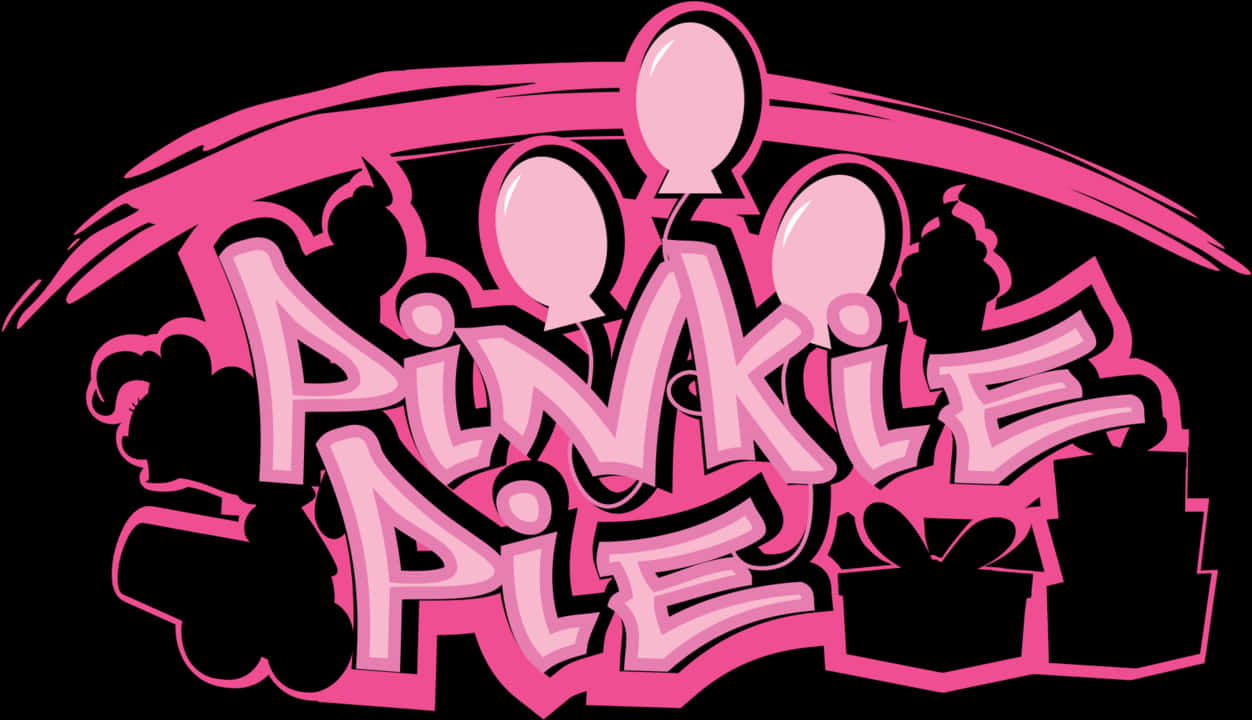 Pinkie Pie Graffiti Style Artwork PNG with transparent background