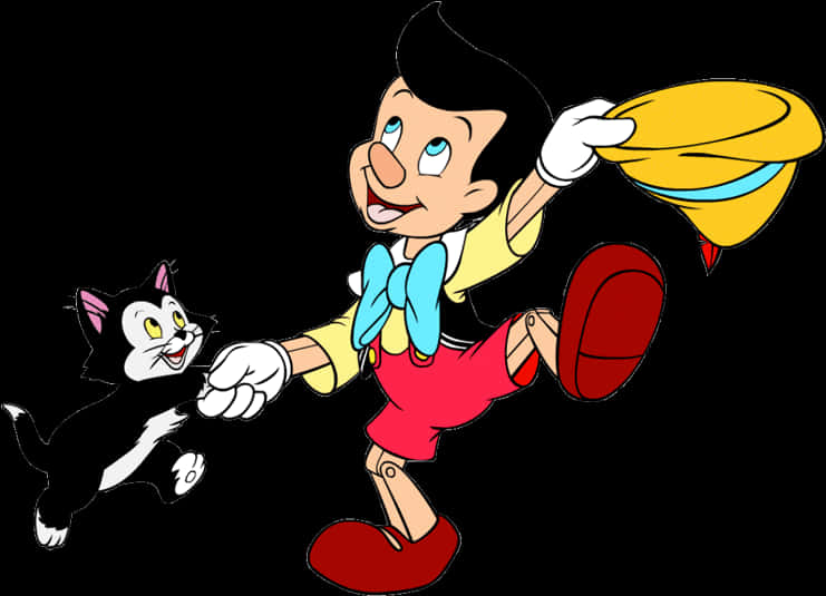 Pinocchio Dancing With Figaro - Pinocchio Figaro Clipart, HD Png Download PNG with transparent background