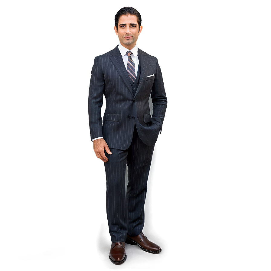 Pinstripe Suit And Classic Tie Png 13