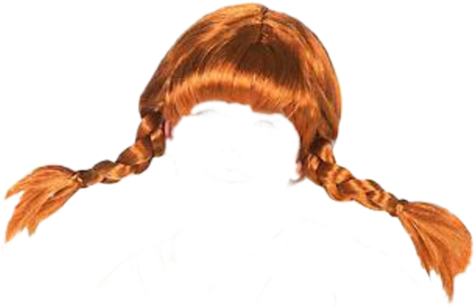 Transparent Pigtail Hair Clipart - Pippi Longstocking Wig, HD Png Download PNG with transparent background