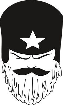 Pirate Captain Beard Graphic PNG with transparent background