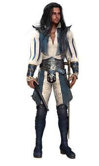 Pirate Captain3 D Character