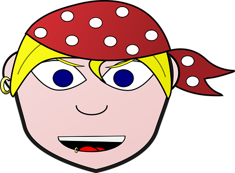 Pirate Girl Cartoon Graphic