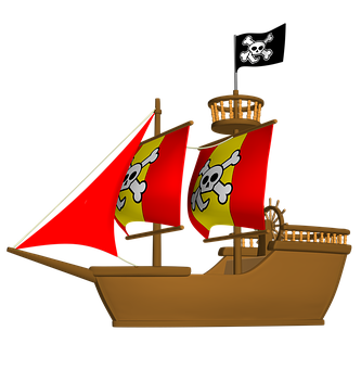 Pirate Ship Illustration PNG with transparent background