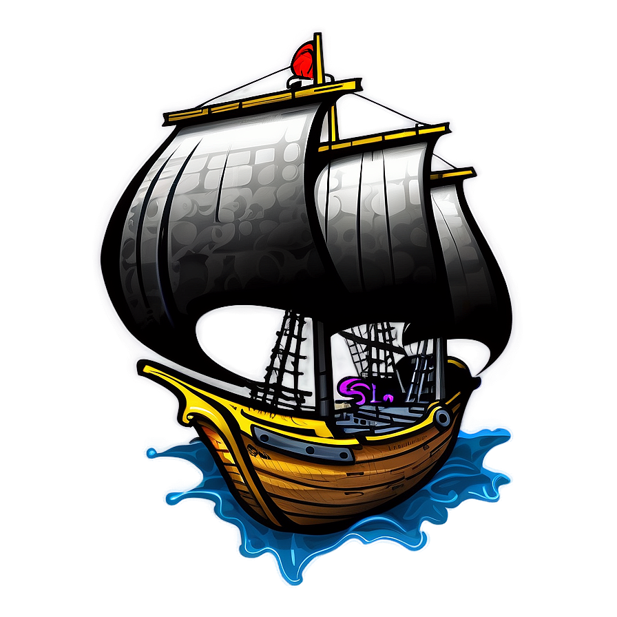 Pirate Ship Tattoo Png 40