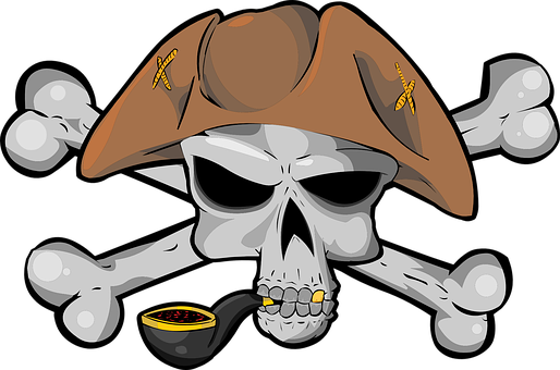 Pirate Skulland Crossbones PNG with transparent background