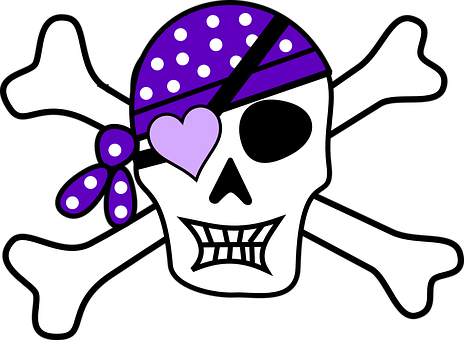 Pirate Skulland Crossboneswith Eyepatchand Bandana PNG with transparent background