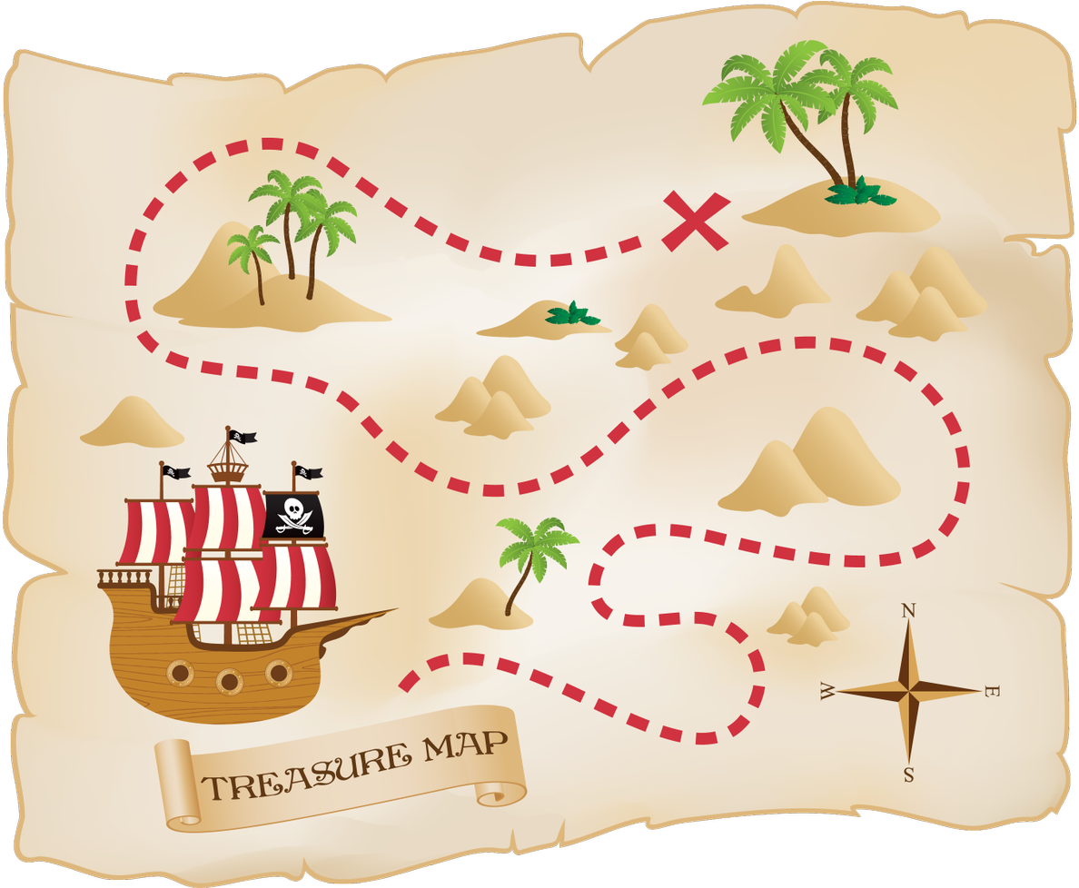 Pirate Treasure Map Illustration