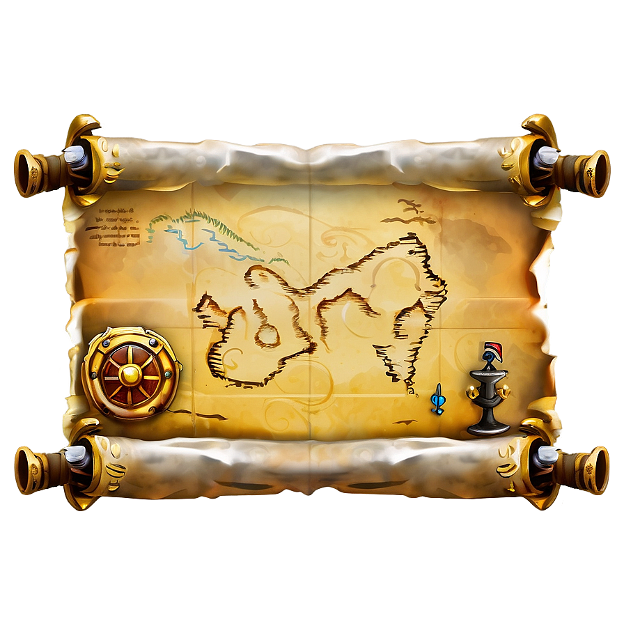 Pirate Treasure Map Scroll Png 82