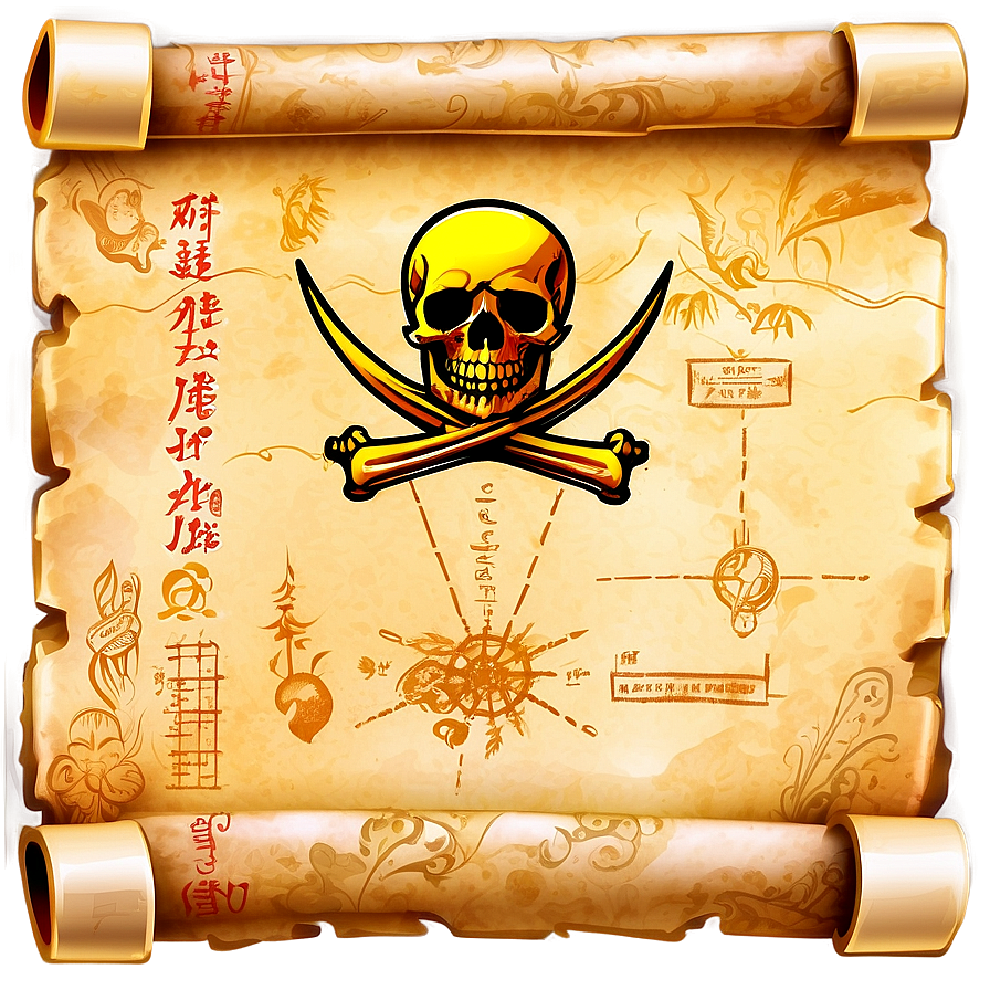 Pirate Treasure Map Scroll Png Trr