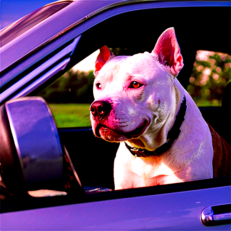 Pitbull In Car Png 05212024