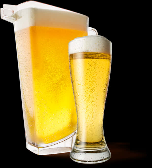 Pitcherand Glassof Beer PNG with transparent background
