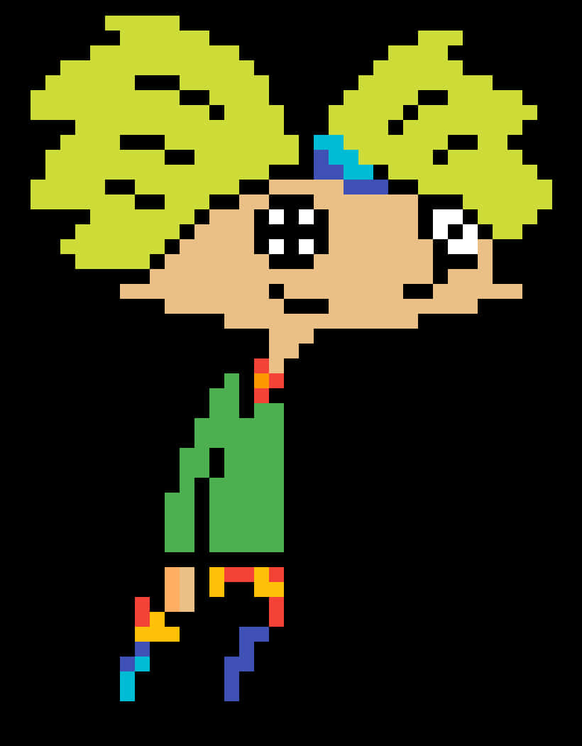 Pixel Arnold Hey Arnold Character PNG with transparent background