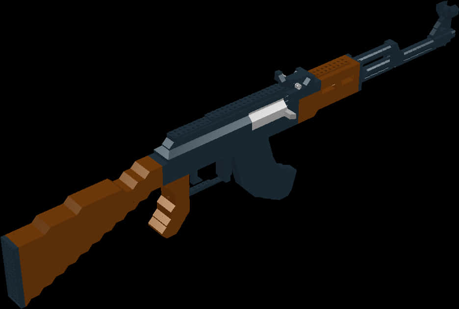 Pixel Art A K47 Rifle