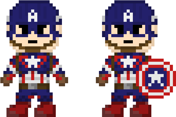 Pixel Art Captain America Infinity War, HD Png Download PNG with transparent background