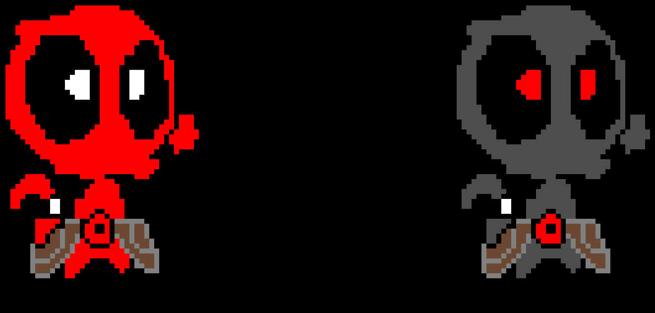 Deadpool,normal And X Force - Pixel Art Marvel Deadpool, HD Png Download PNG with transparent background