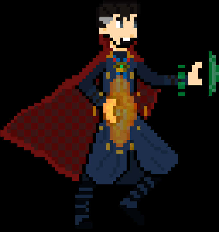 Pixel Art Doctor Strange PNG with transparent background