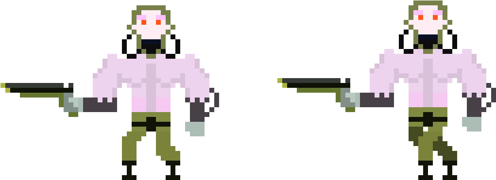 Pixel Art Dual Wielding Character