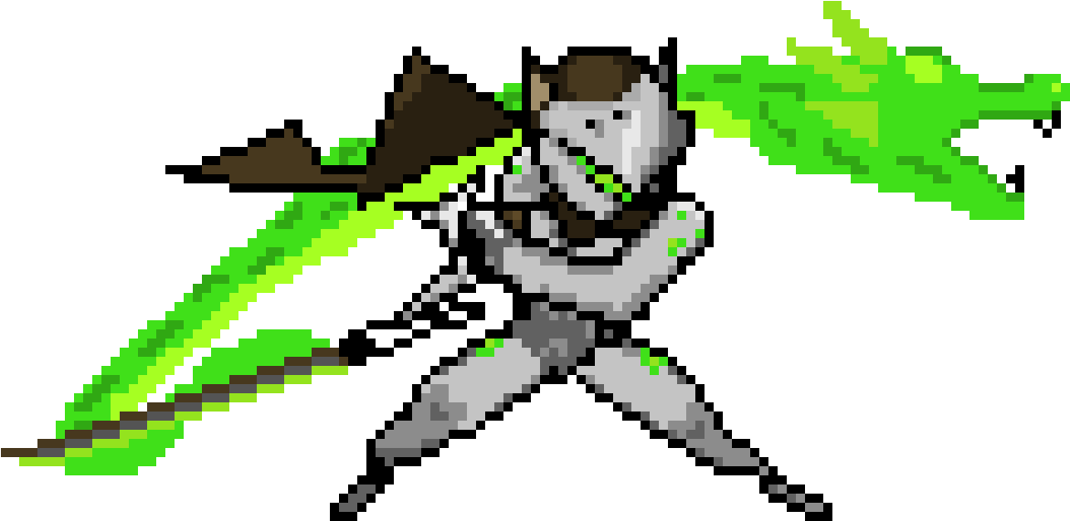 Pixel Art Genji With Dragonblade