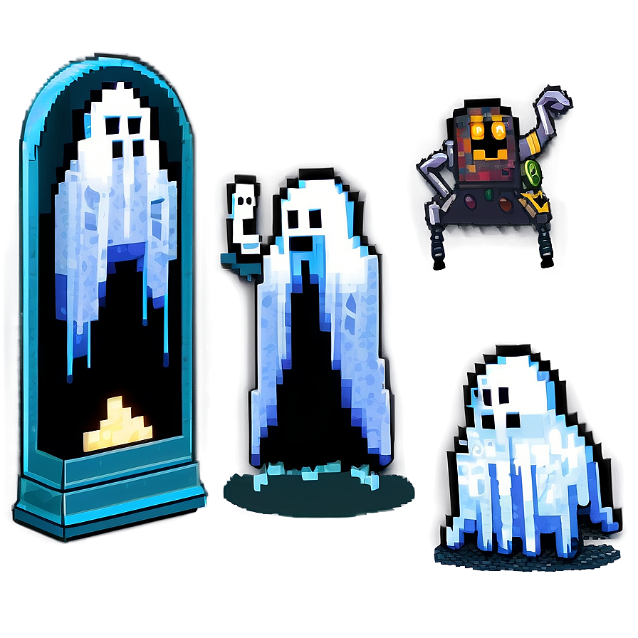 Pixel Art Ghost Character Png Sdr7