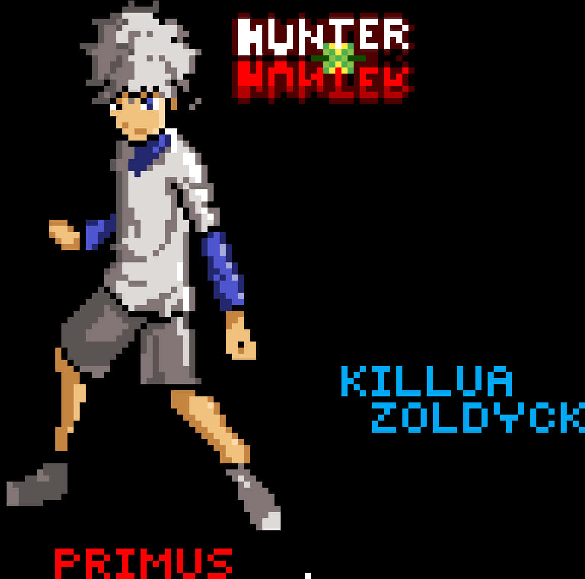 Pixel Art Killua Zoldyck PNG with transparent background