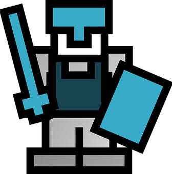 Pixel Art Knight Icon PNG with transparent background