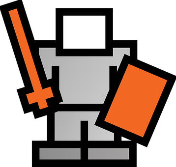 Pixel Art Knight Icon PNG with transparent background