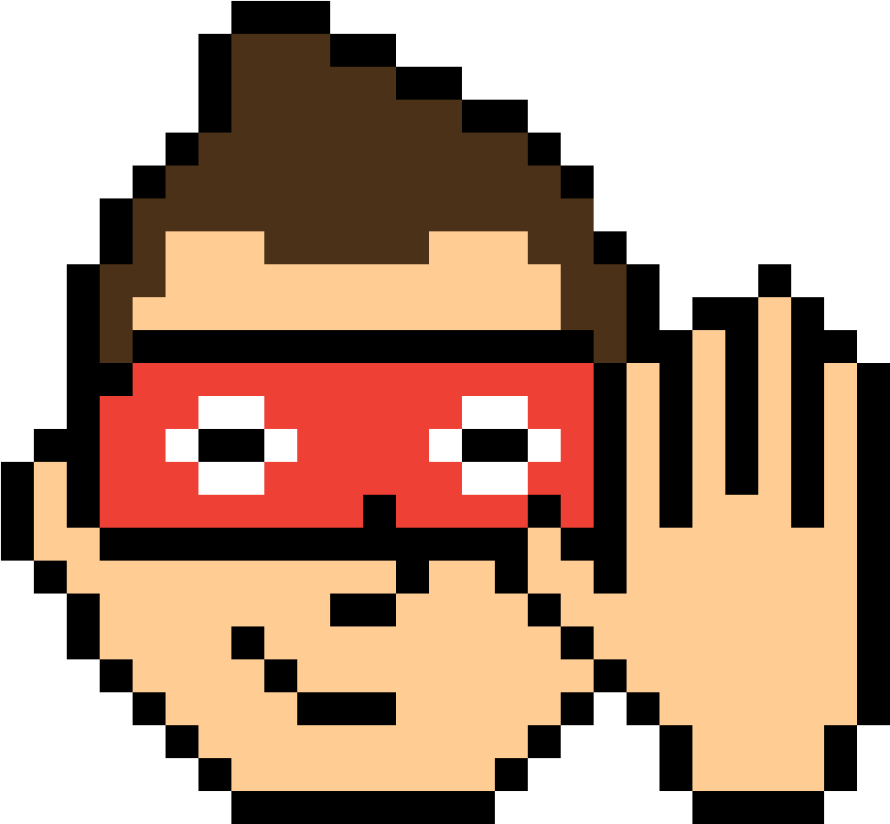 Pixel Art Listening Gesture