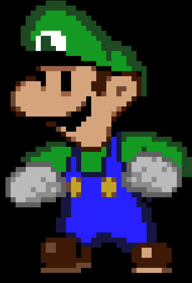Pixel Art Luigi PNG with transparent background
