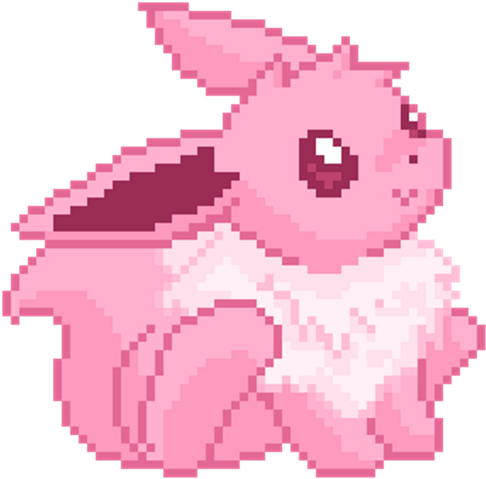 Pixel Art Pink Creature PNG with transparent background
