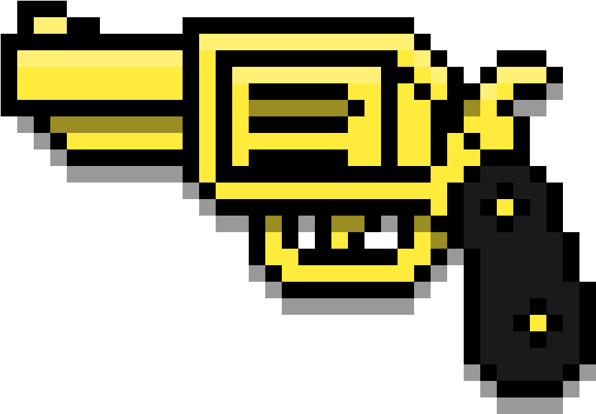 Pixilart Golden Transparent Background - Weapon Pixelart, HD Png Download PNG with transparent background