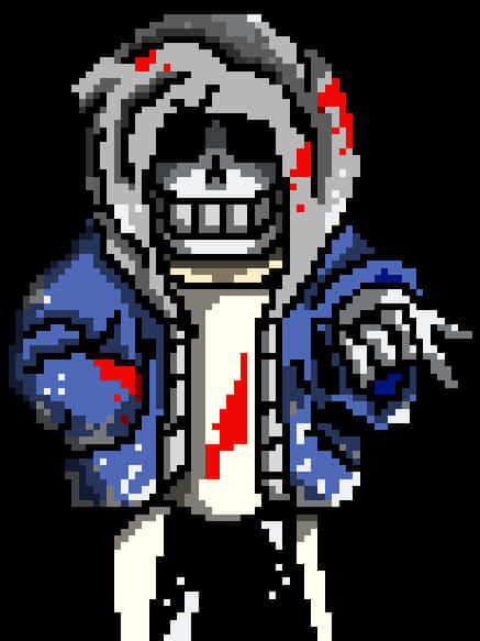 Pixel Art Sans Undertale Character PNG with transparent background