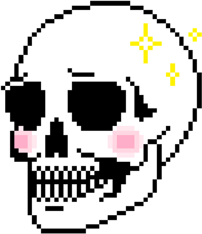 Pixel Art Skullwith Sparkles