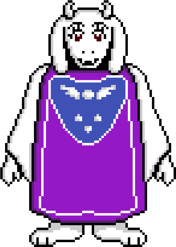 Pixel Art Toriel Undertale Character