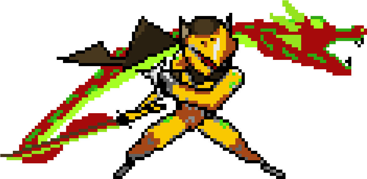 Pixel Art_ Warrior With Energy Sword